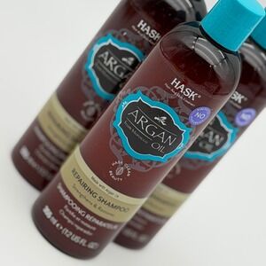 HASK Argan Oil Repairing Shampoo 12oz Lot of 3 Sulfate Free Strengthens Restores
